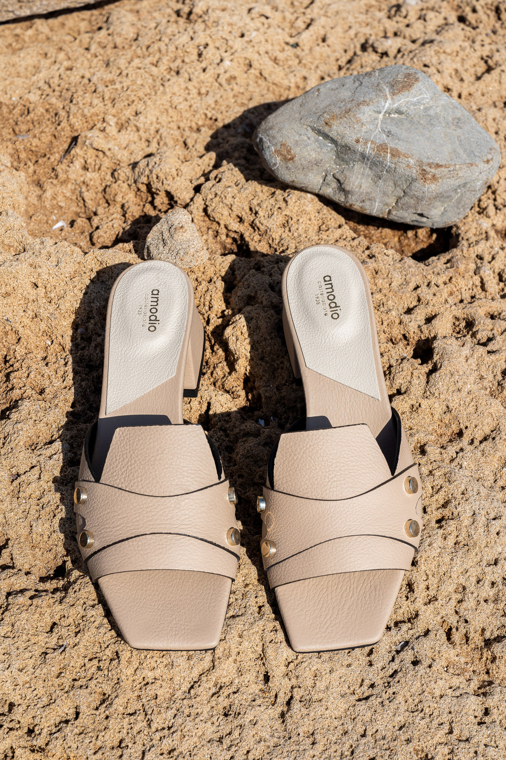 Ciabatta Dollaro in Pelle Beige