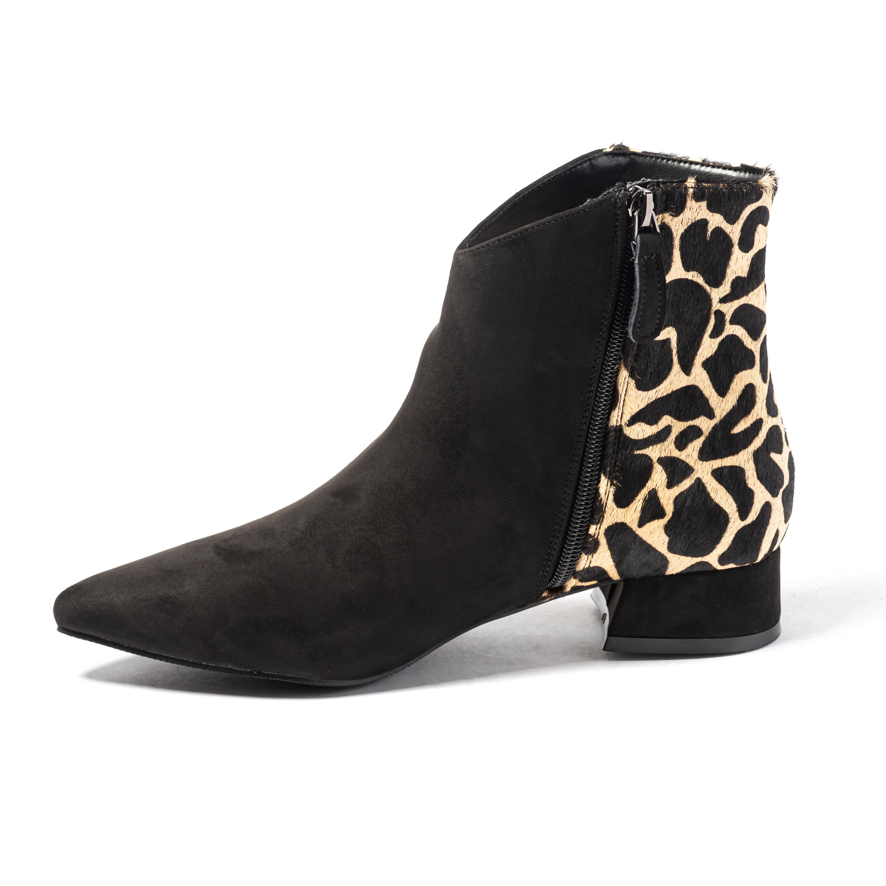 Tronchetto in pelle con Dettaglio Leopardato