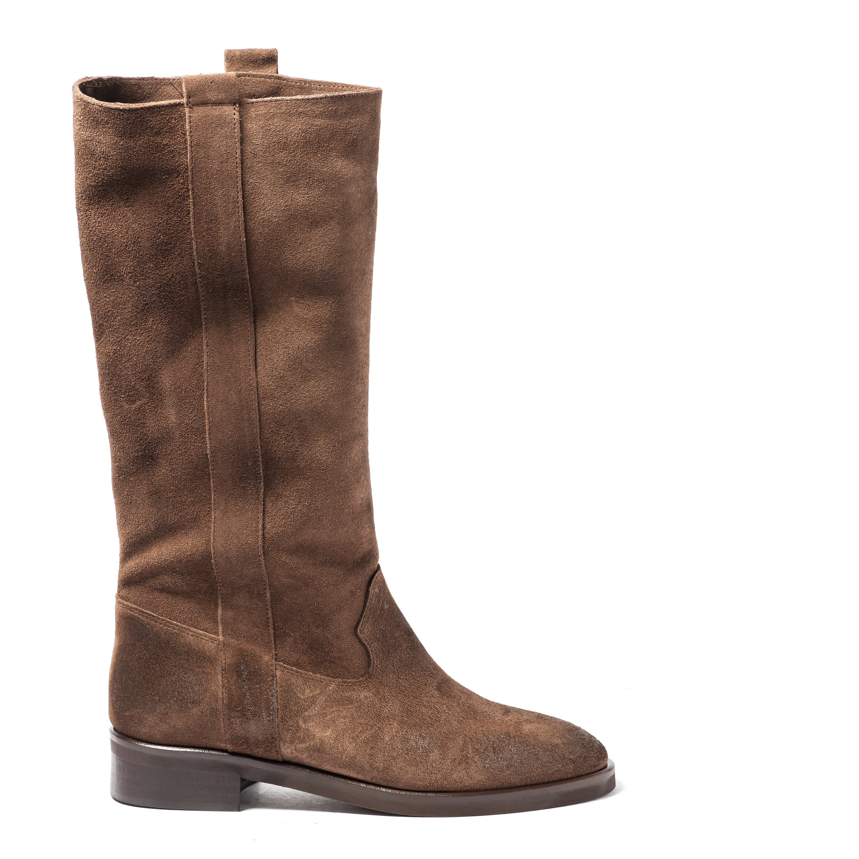 Stivale Marrone In Camoscio