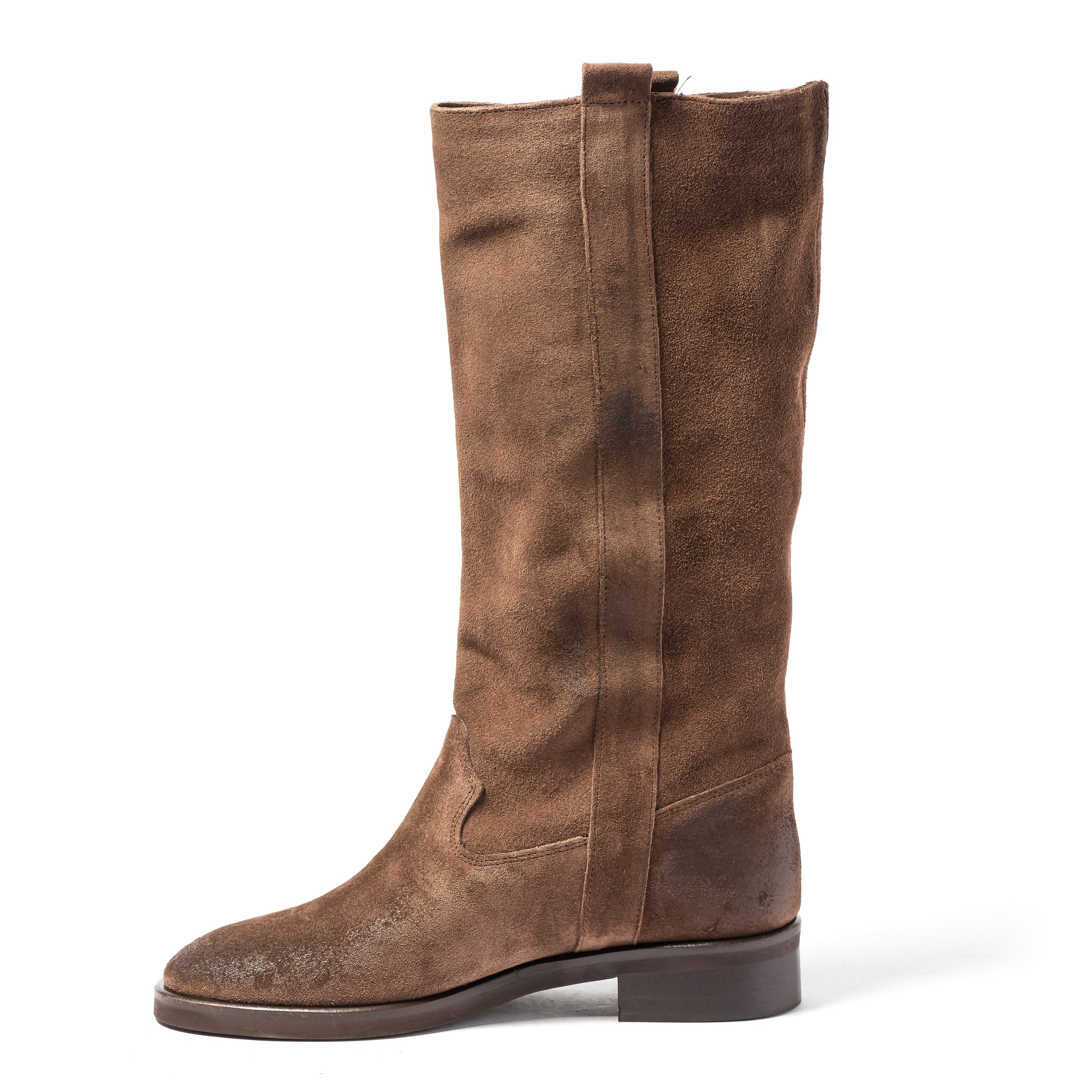 Stivale Marrone In Camoscio